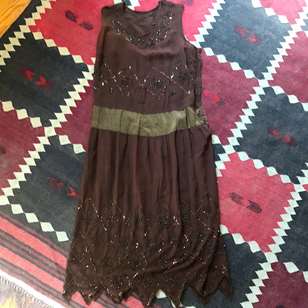 Deco Flapper Antique Great Gatsby Dress Old Money